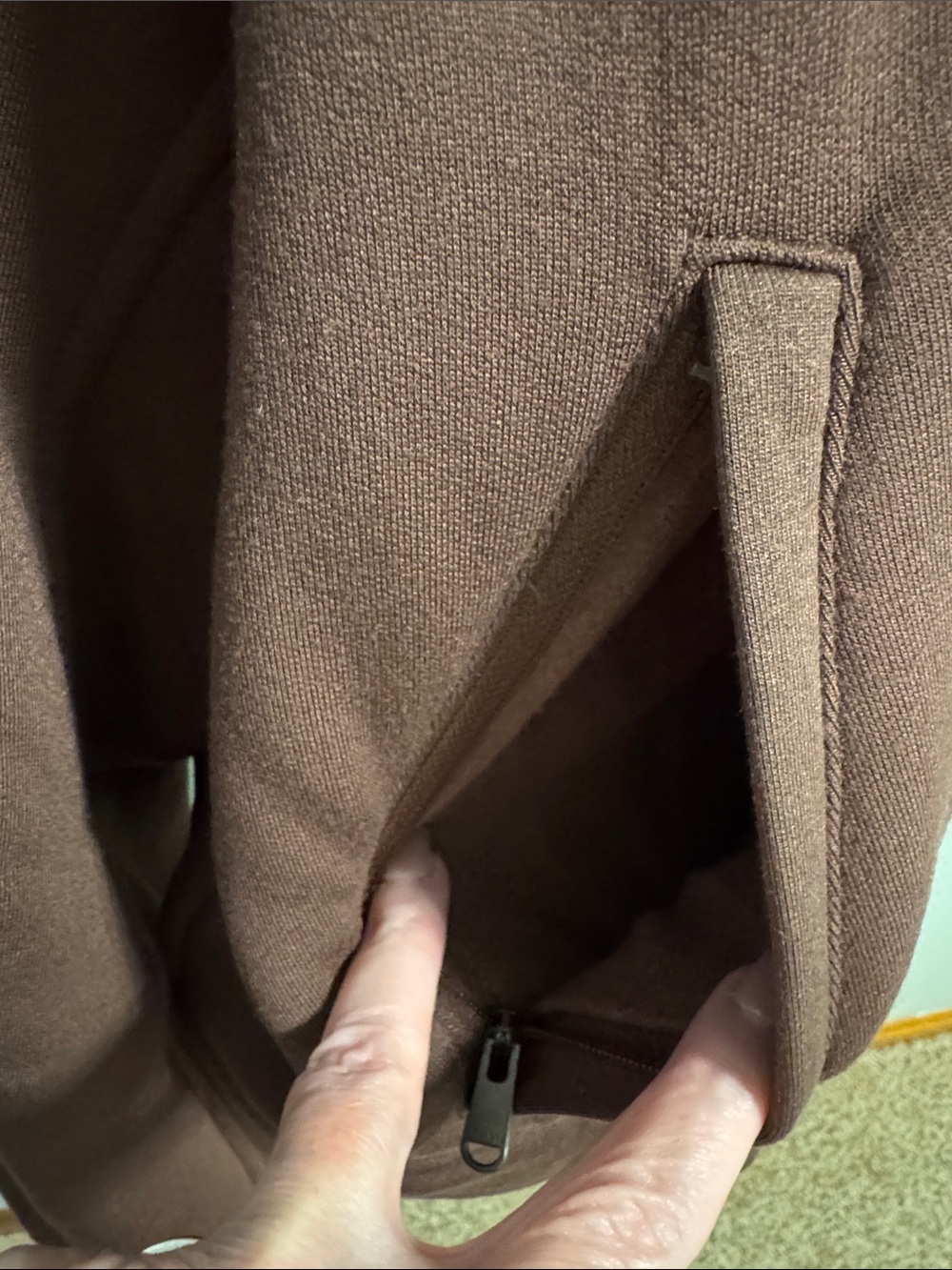 Athleta Chocolate Brown Zip-Up Jacket with Sherpa Collar - Picture 6 of 9